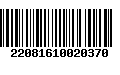 Código de Barras 22081610020370