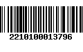 Código de Barras 2210100013796