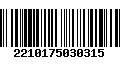 Código de Barras 2210175030315