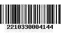 Código de Barras 2210330004144