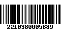 Código de Barras 2210380005689