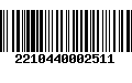 Código de Barras 2210440002511