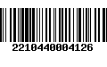 Código de Barras 2210440004126