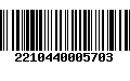 Código de Barras 2210440005703