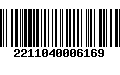 Código de Barras 2211040006169