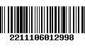 Código de Barras 2211106012998