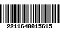 Código de Barras 2211640015615