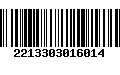 Código de Barras 2213303016014