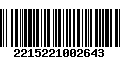 Código de Barras 2215221002643