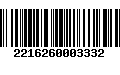 Código de Barras 2216260003332