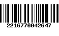 Código de Barras 2216770042647