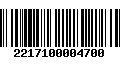 Código de Barras 2217100004700