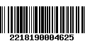 Código de Barras 2218190004625