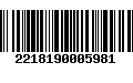 Código de Barras 2218190005981