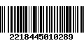 Código de Barras 2218445010289