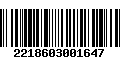 Código de Barras 2218603001647