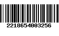 Código de Barras 2218654003256