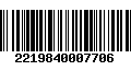 Código de Barras 2219840007706