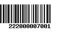 Código de Barras 222000007001