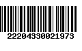 Código de Barras 22204330021973