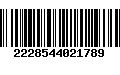 Código de Barras 2228544021789