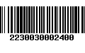 Código de Barras 2230030002400