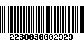 Código de Barras 2230030002929