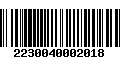 Código de Barras 2230040002018