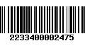 Código de Barras 2233400002475