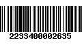 Código de Barras 2233400002635