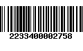 Código de Barras 2233400002758