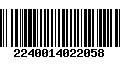 Código de Barras 2240014022058