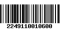 Código de Barras 2249110010600