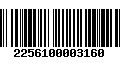 Código de Barras 2256100003160