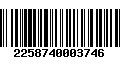 Código de Barras 2258740003746