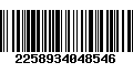 Código de Barras 2258934048546