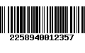 Código de Barras 2258940012357