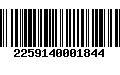 Código de Barras 2259140001844