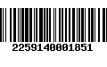 Código de Barras 2259140001851