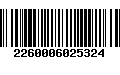 Código de Barras 2260006025324