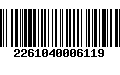 Código de Barras 2261040006119