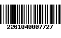 Código de Barras 2261040007727