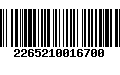 Código de Barras 2265210016700