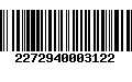 Código de Barras 2272940003122