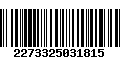 Código de Barras 2273325031815