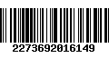 Código de Barras 2273692016149