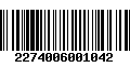 Código de Barras 2274006001042