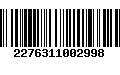 Código de Barras 2276311002998