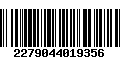 Código de Barras 2279044019356