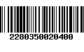 Código de Barras 2280350020400